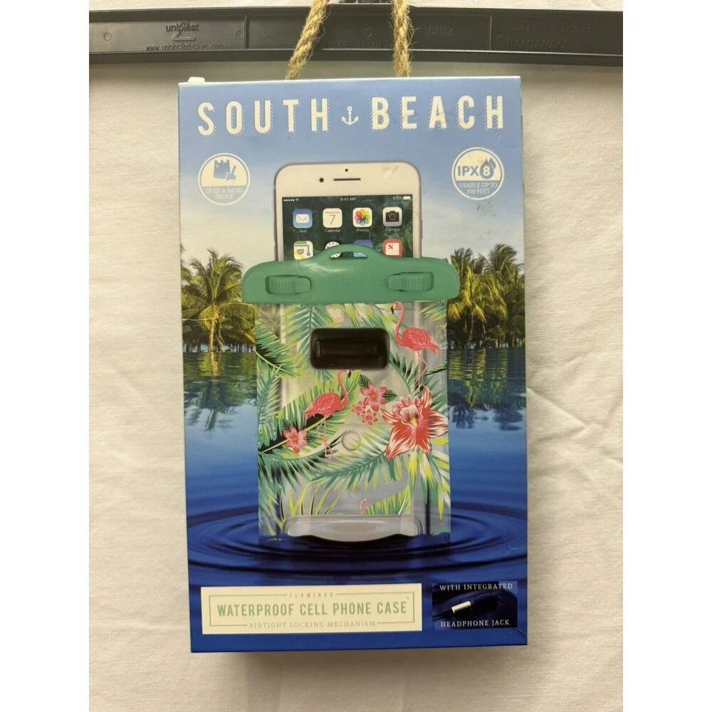 South Beach Waterproof Dust Sand Cell Phone Case Flamingo -New Airtight …